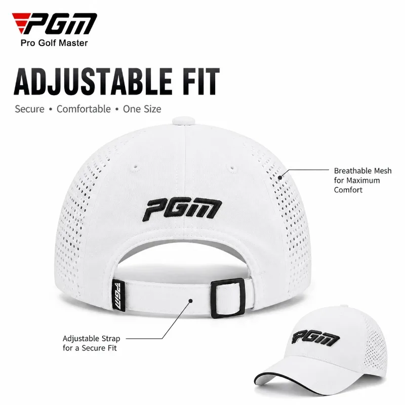 PGM Men Golf Cap Breathable Mesh Lightweight Adjustable Baseball Hat Sun Protection for Golf Tennis Running
