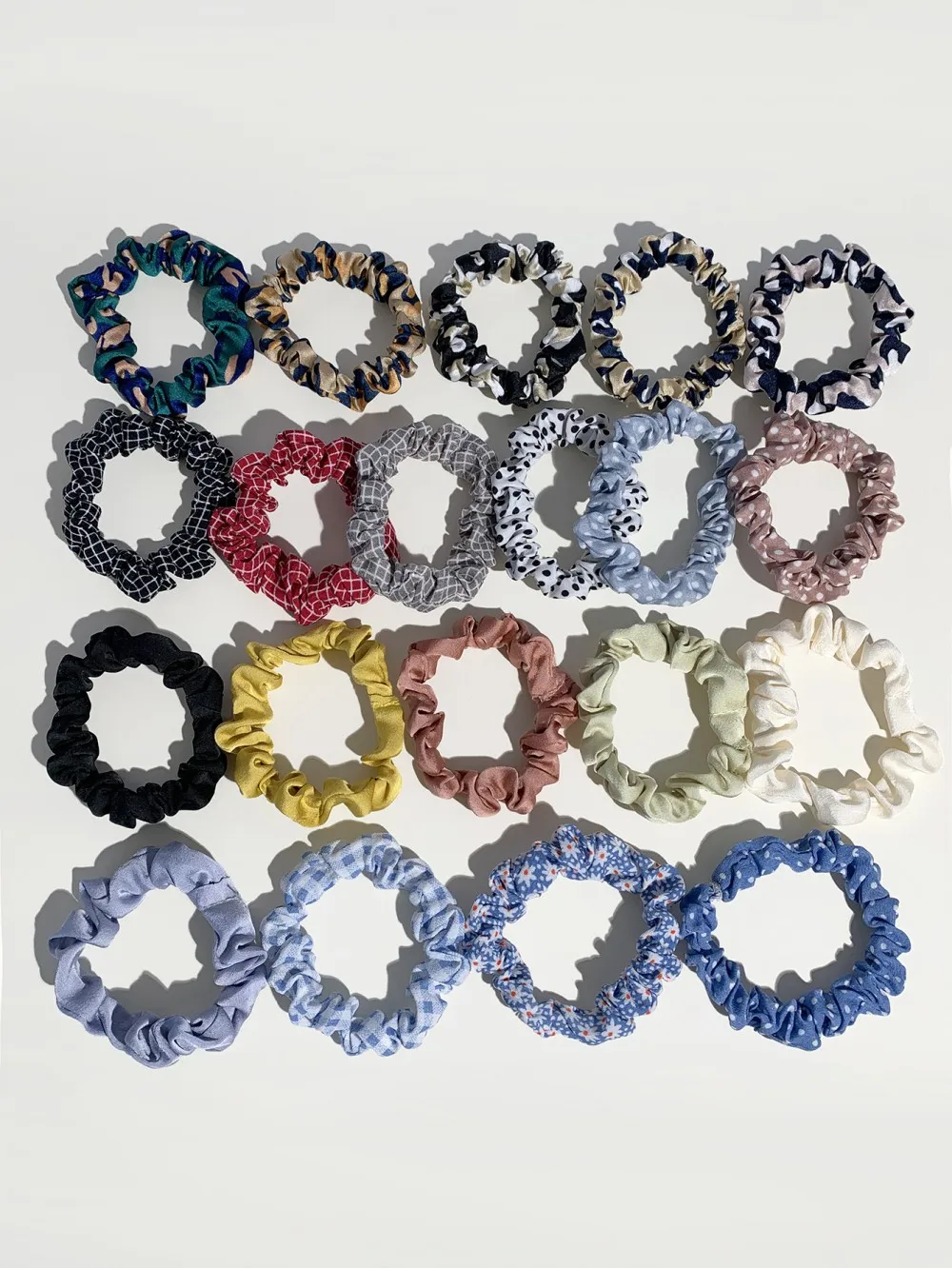 6/20pcs Woman Silk Hair Scrunchies Set Solid Color Rubber Band Set Girls Ponytail Holders Hair Ties Rings Girls Hair Accessories