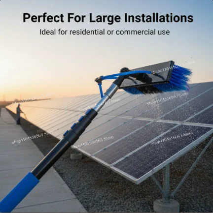 9m/30ft Carbon Fiber Water-Fed Solar Panel Cleaning Brush, Telescopic Pole for Photovoltaic Glass, Ad Length High Reach Cleaner
