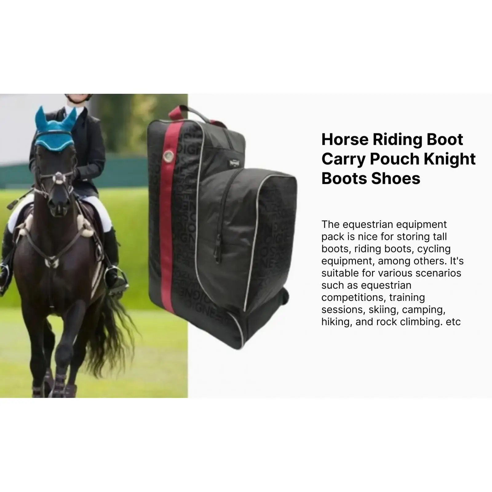 Horse Riding Tall Boot Bag Equestrian Pack Equipment Carry Pouch for Competition Protect Rider Boots Sports Horse Riding Boots