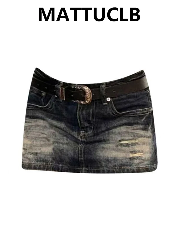 

Summer Women Mini Denim Skirts Jean Skirts Party Kpop 2000s Gyaru Coquette Chic Korean Abi Y2k American Retro Harajuku Punk