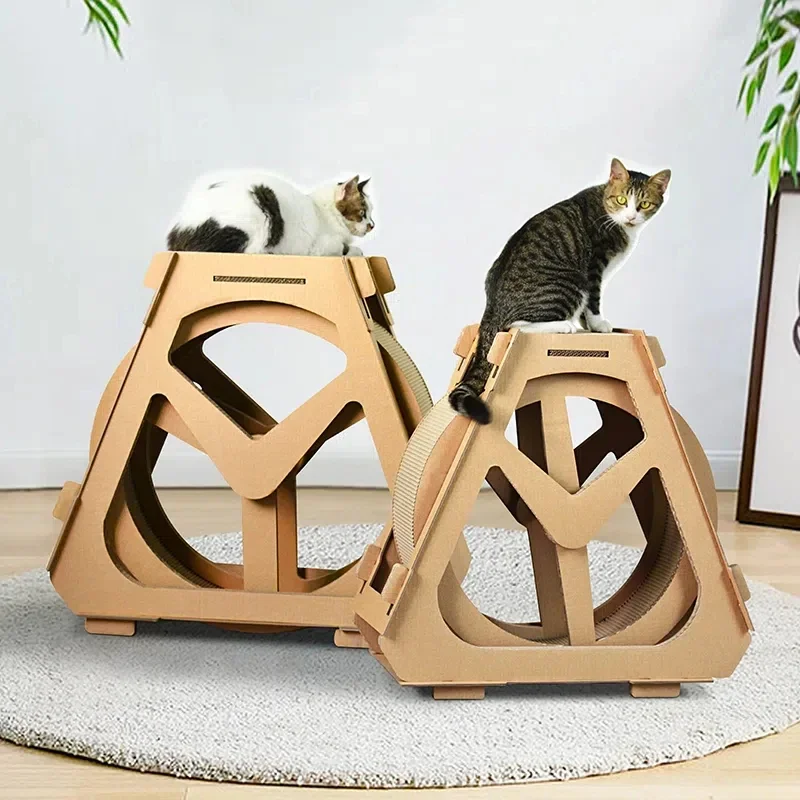 cat Toy Pet Exercise Rolling Wheel Cardboard Cat Exercise Wheel Toy - Eco-Friendly Interactive Running Wheel for Cats Cat toy