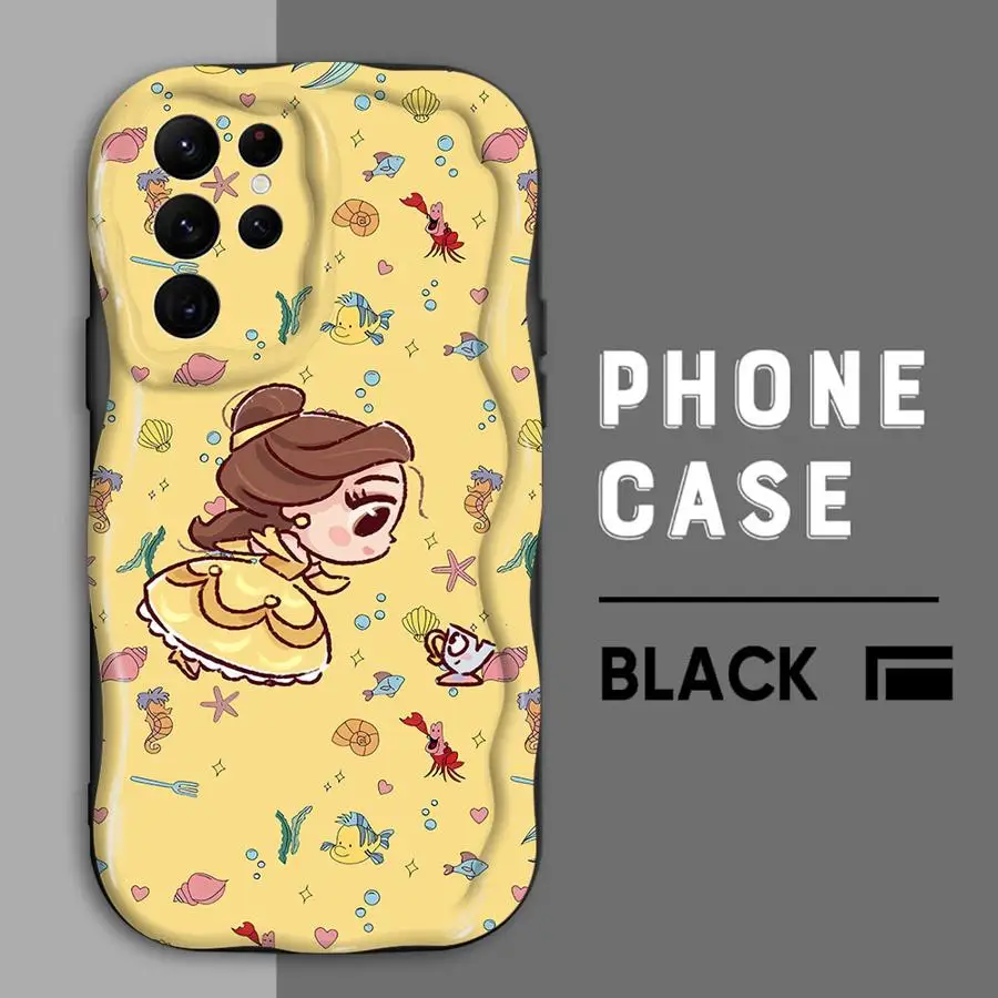 Princess Cute Wave TPU Phone Case for Samsung Galaxy S20 S23 Ultra S24 Ultra FE S21 S22 Plus S23 5G soft funda case