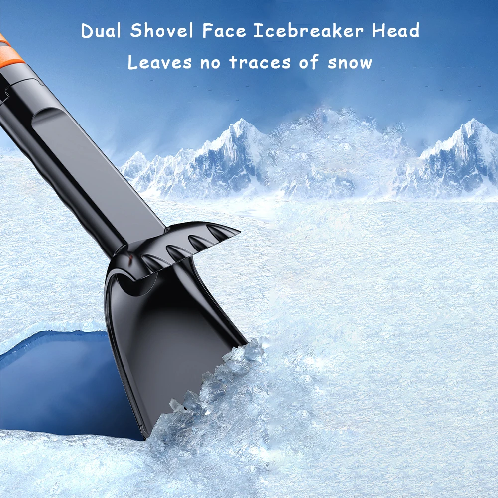 Retractable Car Winter Ice Remover Brush Shovel Set for Easy One-Step Snow Cleaning - Ice Removal Tool with Comfortable Handle
