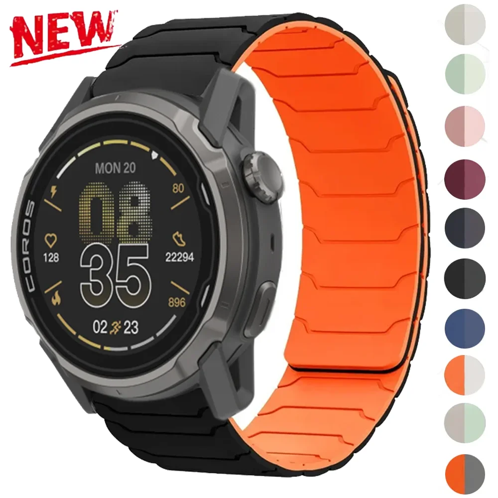 20mm 22mm Magnetic Silicone Strap for COROS PACE Pro/3/2 APEX 4 42mm Comfortable Bracelet Wristband Suunto Vertical 2/Run/Race 2