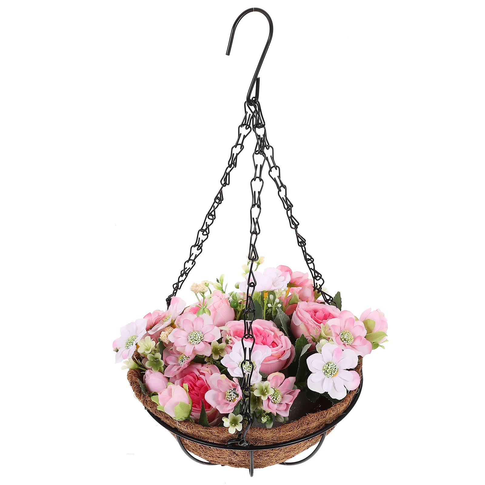 

1pc Artificial Flower Baskets Outdoor Plants Wall Hanging Decorative Fake Flowers For Porch Garden Lightweight Cloth