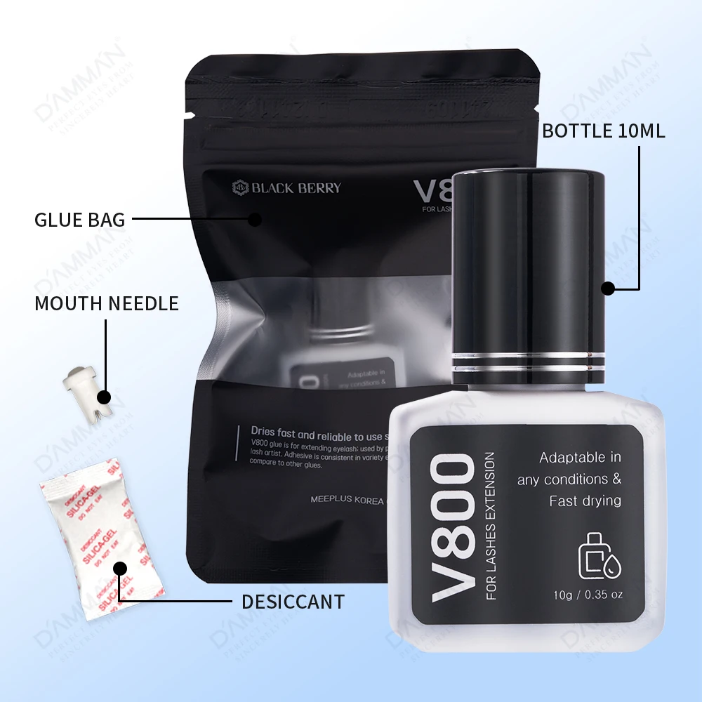 20Bottles 10ML V800 Eyelashes Glue For Lash Extensions 1S Quickly Drying Lashes Adhesive Professional Eyelash Glue Makeup Tools