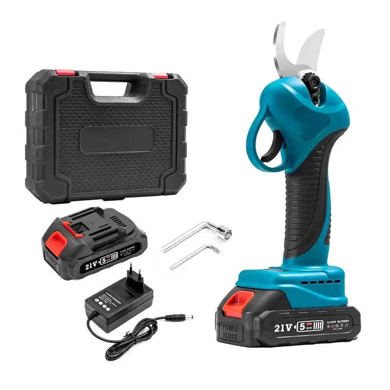 Cordless Electric Pruning Shears 25mm Max Cutting Width with 2pcs 1500mAh Battery Garden Tool