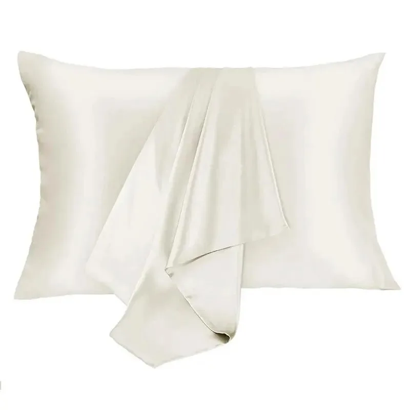 

1/2pcs Satin Pillowcase Bedroom Office Living Room Pillowless Pillowcase Envelope Zipper Opening Double Pillowcase