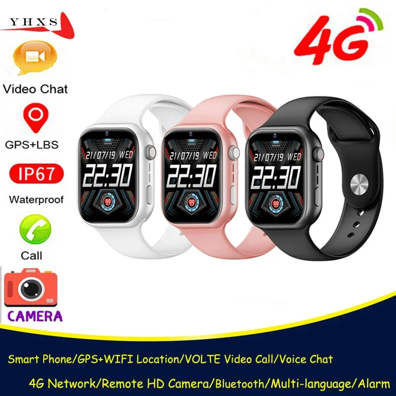 1000mAh Smart 4G Remote Camera GPS WI-FI Tracker Location Wristwatch SOS Video Call Monitor Sim Card Kids Students Phone Watch