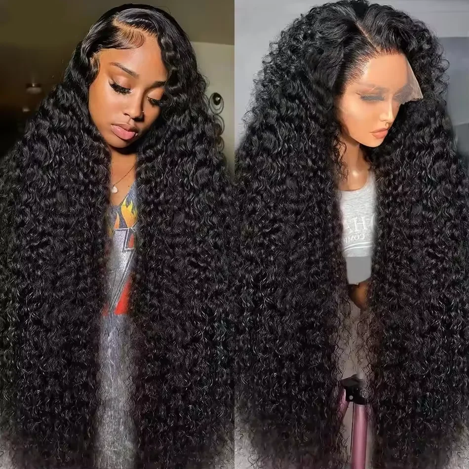 200% Density 40 46 Inch Deep Wave 13x6 HD Lace Front Human Hair Wig Loose Water Curly 13x4 Lace Frontal Wig Human Hair For Women