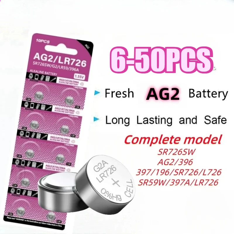 6-50PCS 1.55V AG2 L…
