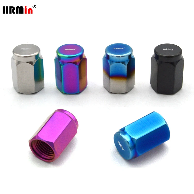 HRmin High Performance New Style Gr.5 Titanium Automobile Vehicle Car Wheel Stem Valve Cap Anti-Rust Cover  Valve Stem Caps