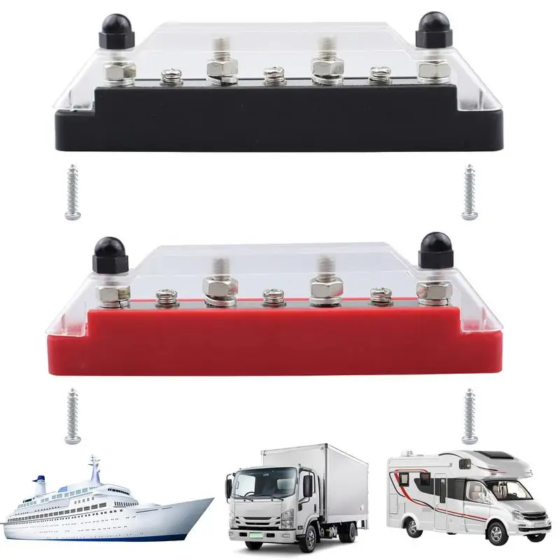 

Battery Bus Bar 150A Sturdy 7-Way Car Boat Power Distributor Battery Terminal Distribution Block Marine Bus Bar Junction Kit