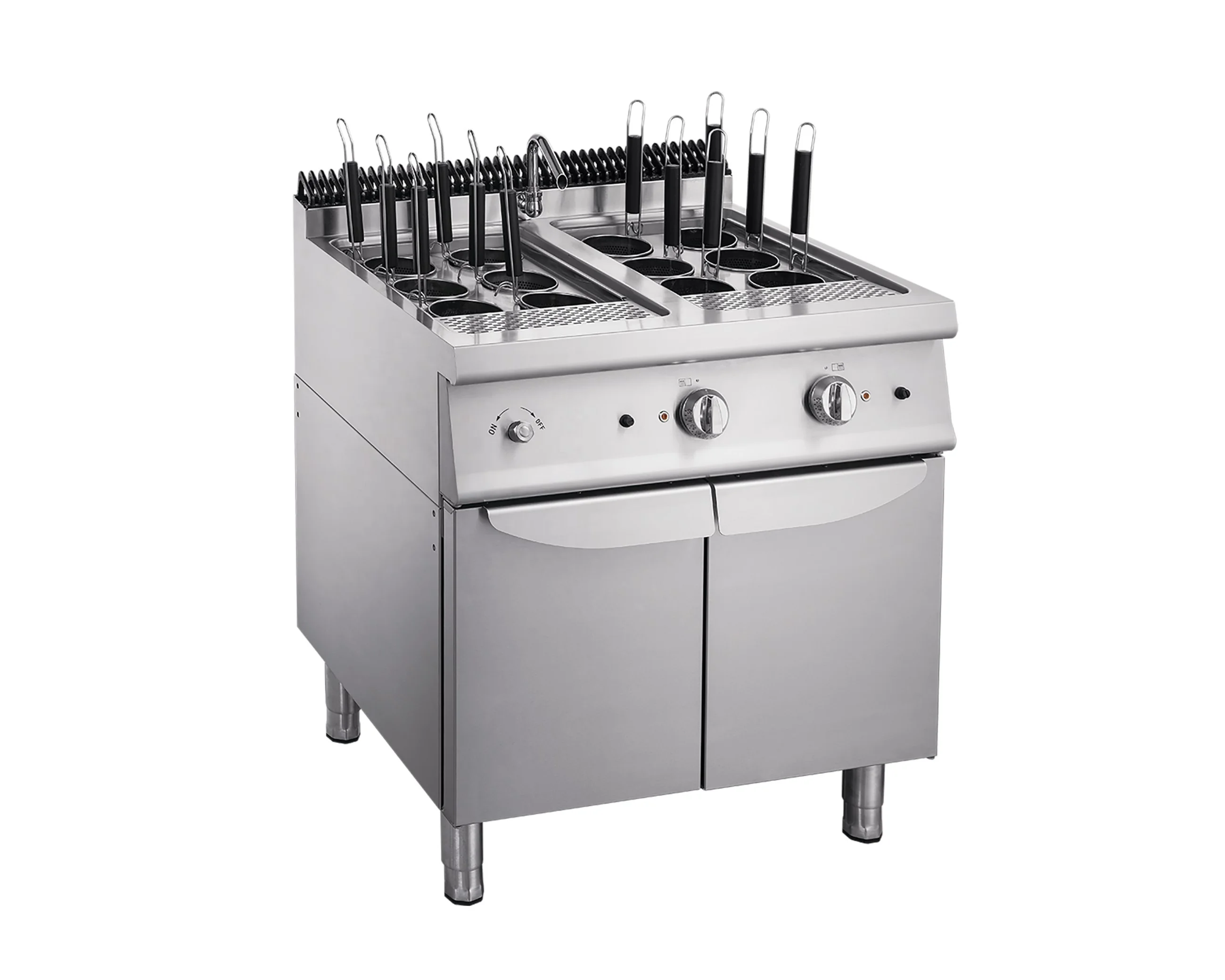 Cocina Eléctrica Comercial Independiente Serie 700 con Gabinete y 12 Cestas para Cocinar Fideos