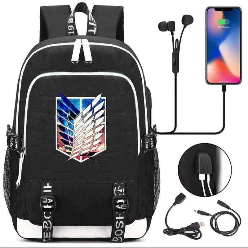 

Anime Attack On Titan Scout Regiment Backpack Teenarges Schoolbag Shoulder Bag Girls Boy Fashion Laptop Travelbags Mochila