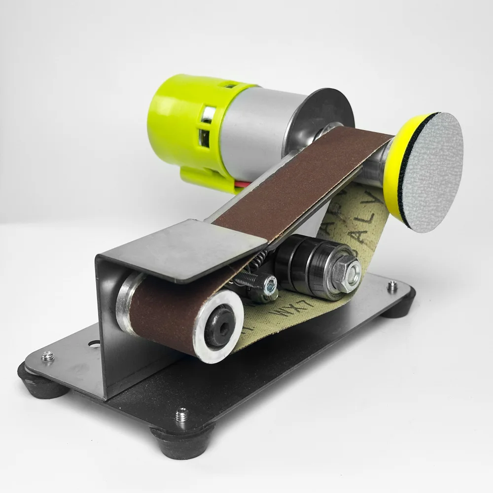 Mini Belt Sander Kit 15° Electric Knife Sharpener Small DIY Polishing Grinding Bench Grinder for Woodworking Metal Working
