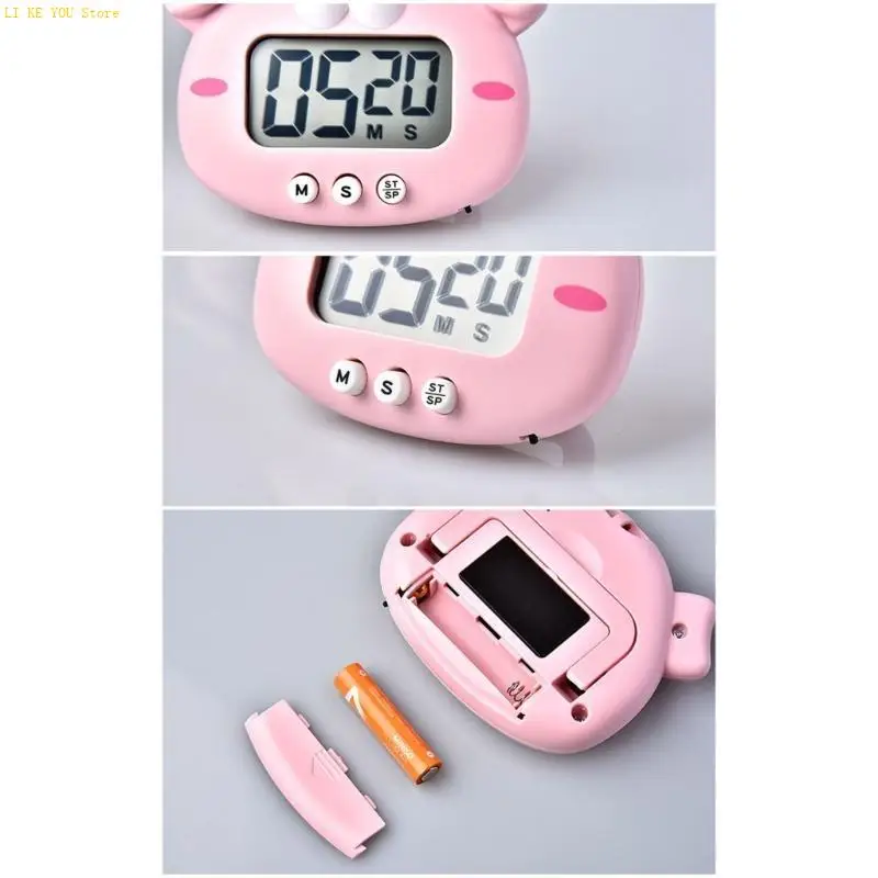W3JE Digital Timer Cartoon Animal Countdown-Timer Kitchen Alarm Clock Multifunction Time-Reminder-Digital Cooking Timer