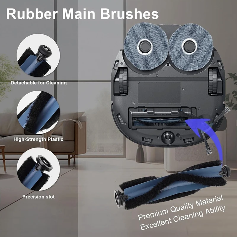 ABGG-para Eufy X10 Pro Omni Robot aspirador Cepillo Lateral principal filtro Hepa paño de mopa bolsas de polvo repuestos