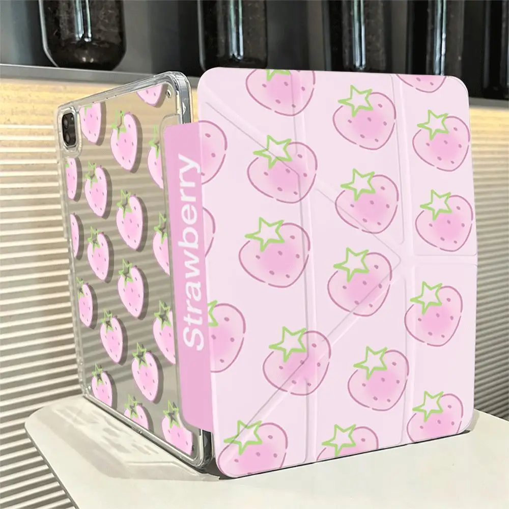 Full Screen Strawberry Star Y2K Tablet Case For iPad Pro 13in 11th M5 M4 12.9in A16 7/8/9/10th Air4/5/6/7 11in M2 M3 Mini Cover