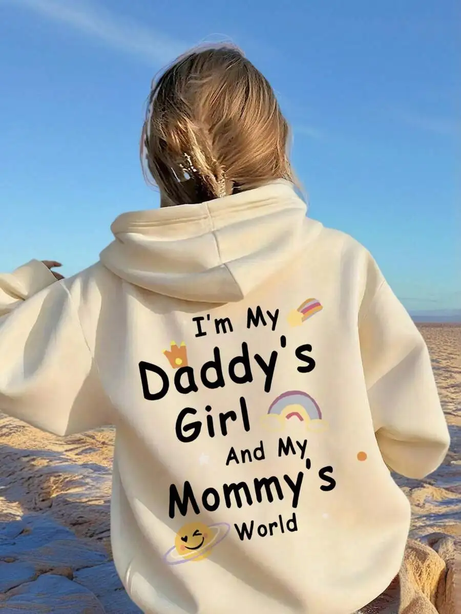 

Kids' Casual Printed Hoodie with Fun Graphic Design, Thermal Lined, Long Sleeve for Autumn Winter