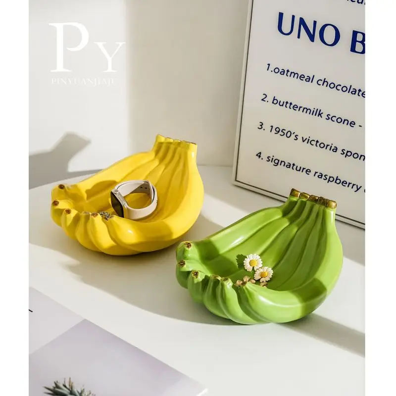 

Banana Model Delicate Fruit Plate Ceramic Fruit Plate Snack Plate Restaurant Hotel Storage Creativity Household Goods Ornaments