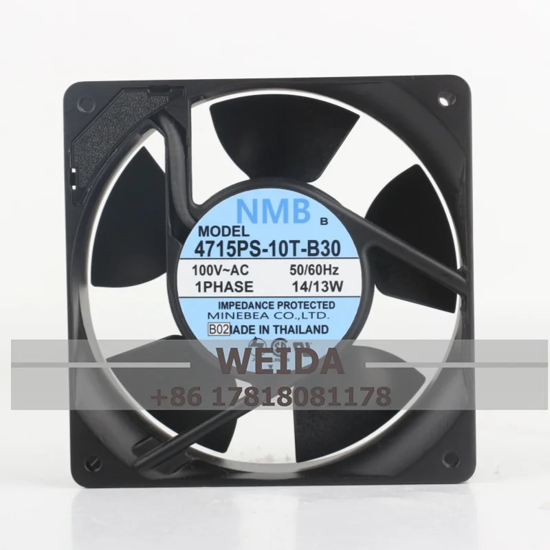 NMB-MAT 4715PS-10T-B30/4715PS-12T-B30 12038 100VAC 50/60Hz 14W/13W 2600RPM Ball Bearing Cabinet Axial Aluminum frame Cooling Fan