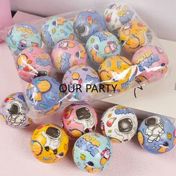 12Pcs Cartoon Outer Space Astronaut Theme Bouncy Ball Jumping Elastic Rubber Ball for Kids Birthday Party Favors Pinata Fillers