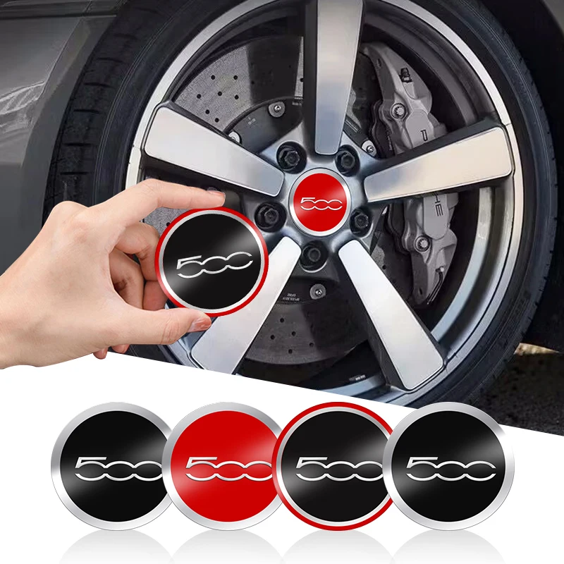 

4pcs Car Wheel Center Covers Badge Sticker Stickers for Fiat 500 500L 500C 500X Punto Abarth Bravo 500E Car Accessories