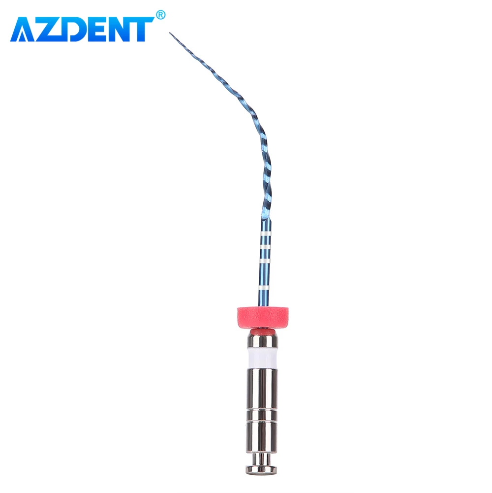 Arquivo rotativo do canal radicular dental, ativação térmica AZDENT, arquivos NiTi, uso do motor, Endo, V, azul, #15-#40, 21mm, 25mm, cone, 6 peças