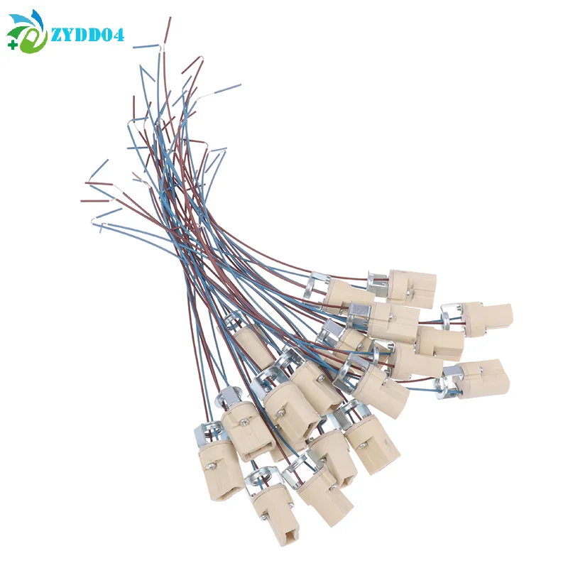 

● 10/20 шт. керамический патрон G9 для лампы, держатель-коннектор для светодиодных и галогенных ламп, основание для лампы