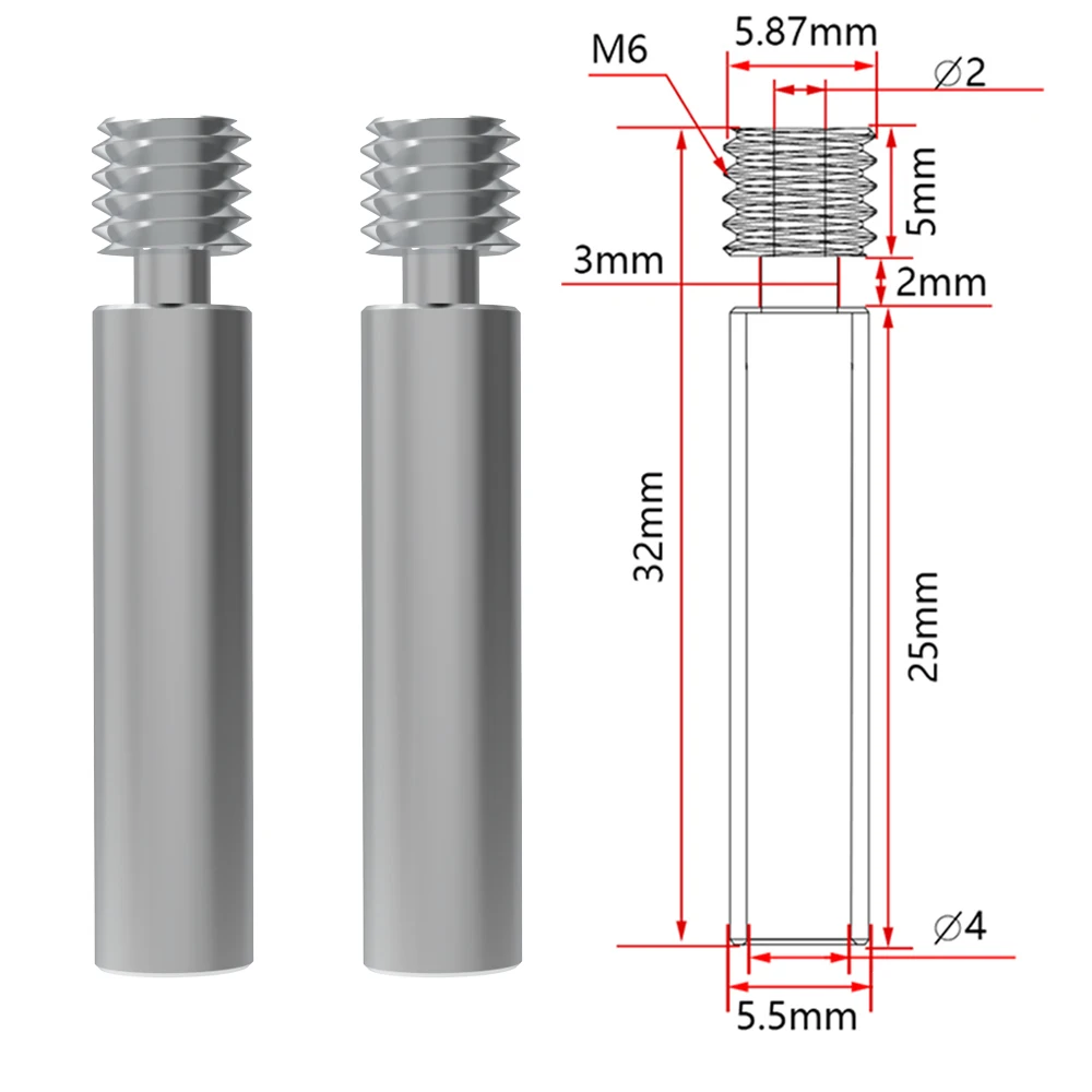 Upgrade Mini Heatbreak High Quality Titanium Alloy TC4 Thermal Barrel Tube Heat Break for Prusa 3D Printer