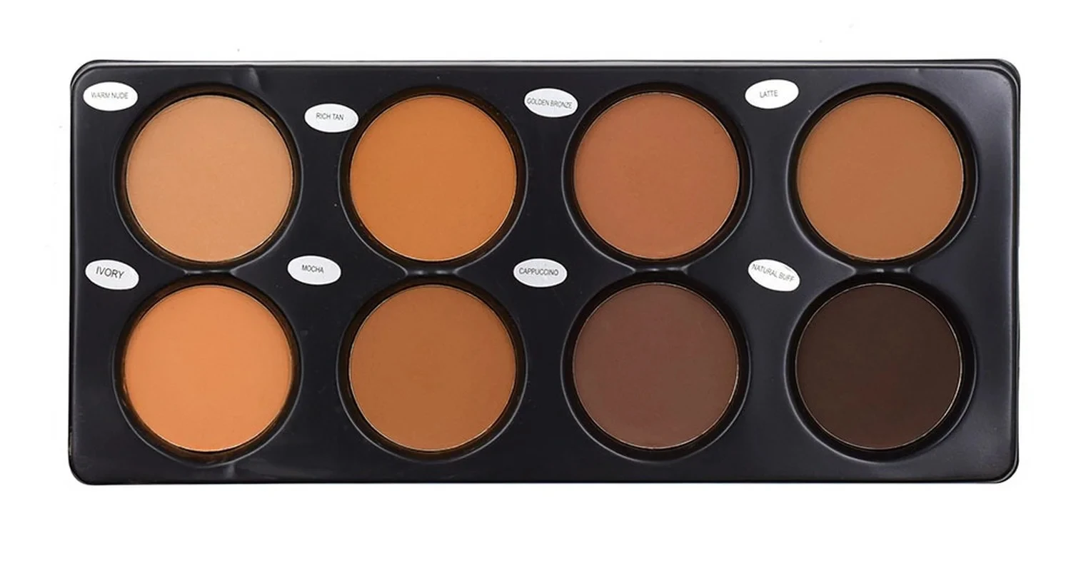 8 colori Matte Face Foundation Contour Palette Face Makeup Palette per le donne 3D Contouring Shadow Color grano bronzo impermeabile