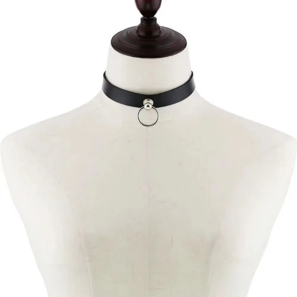 Anime Chainsaw Man Reze Cosplay Choker Dark Rock PU Leather Necklace Punk Gothic Harajuku Collarbone Chain Accessor Jewelry