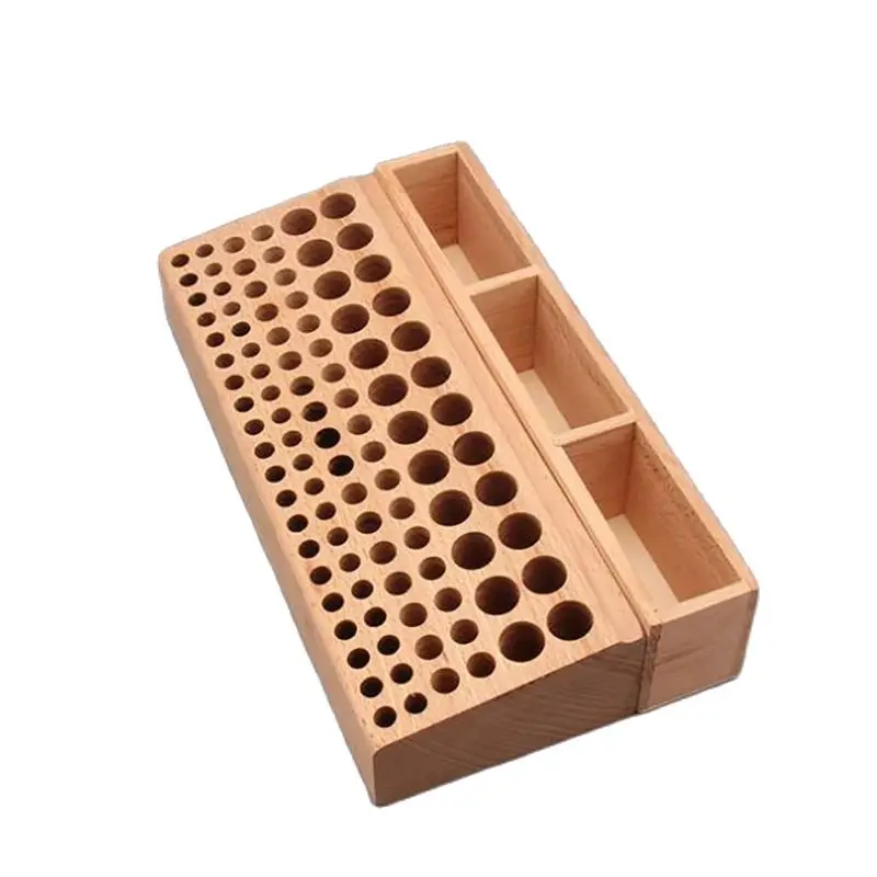 Beech Leather Craft Tools Holder Rack Stand 98 / 46 Holes Leather Craft Tool Rack Stamp Punch Tool Storage Box Holder Organizer