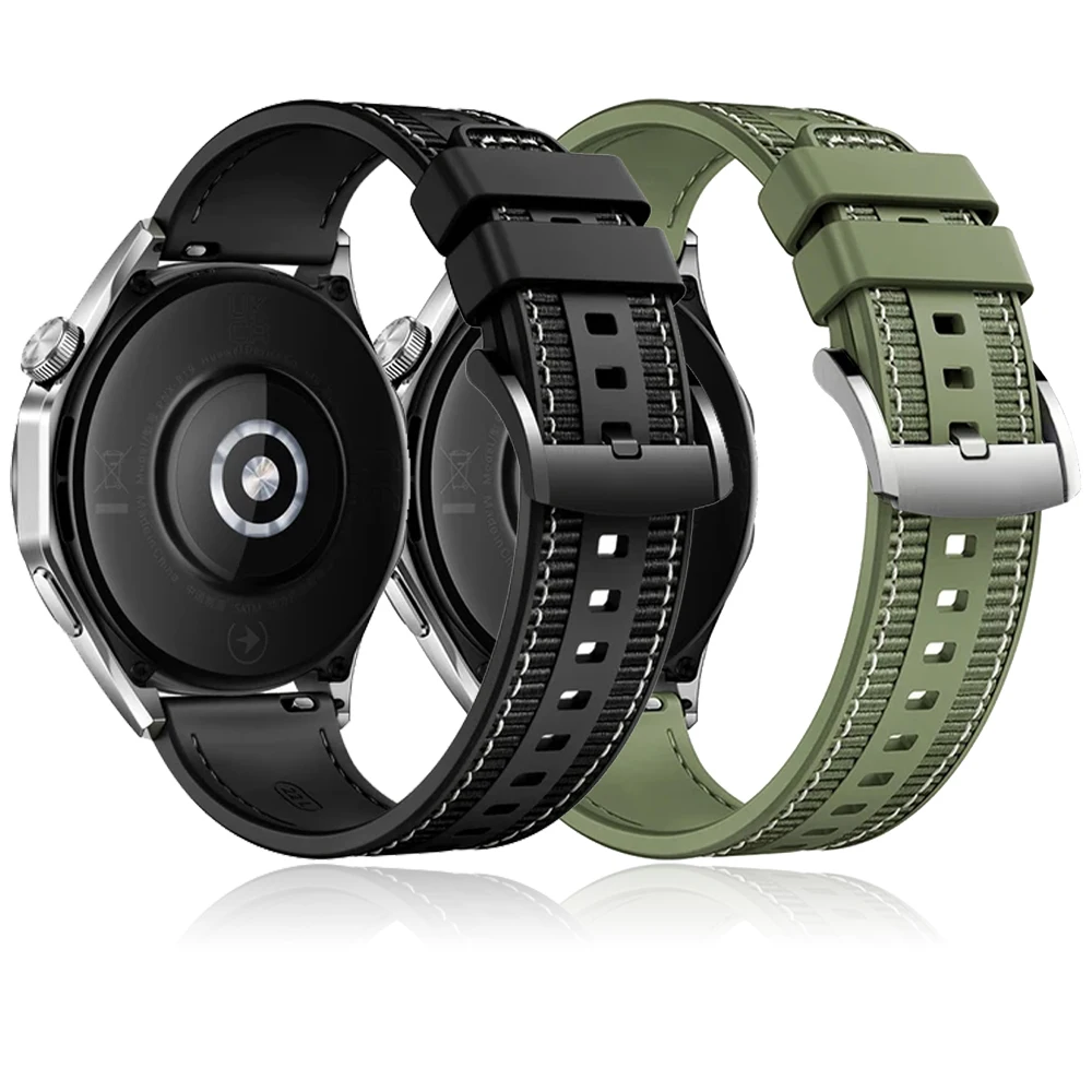 Official 22mm Silicone Strap For HUAWEI WATCH 5 4Pro Buds Band For HUAWEI WATCH GT 6/5 Pro GT6 5 4 46mm Composite Nylon Bracelet