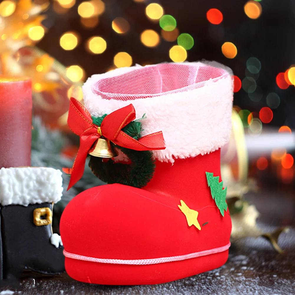 Christmas Santa Claus Boots Creative Red Candy Gift Bag Mini Festival Theme Home Decoration Supplies