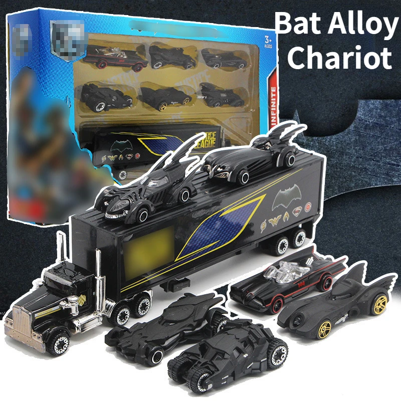 Bat Alloy Chariot Suit Toy 6 Styles Chariot with Container Truck Pocket Car Alloy Toy Car Model Metal Die-cast Toys Boy Gifts