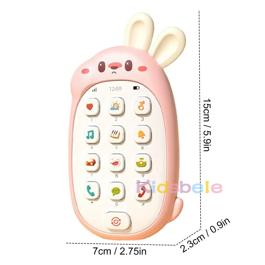 Jouet interactif pour téléphone pour bébé – Mobile d'apprentissage musical avec boutons lumineux pour jeu pour nourrissons