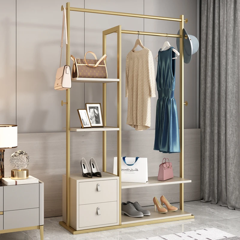 Modern Sklum Clothes Racks Open Wardrobe Storage Organizer Stand For Boutique Closet Cabides Para Roupas Bathroom Furniture