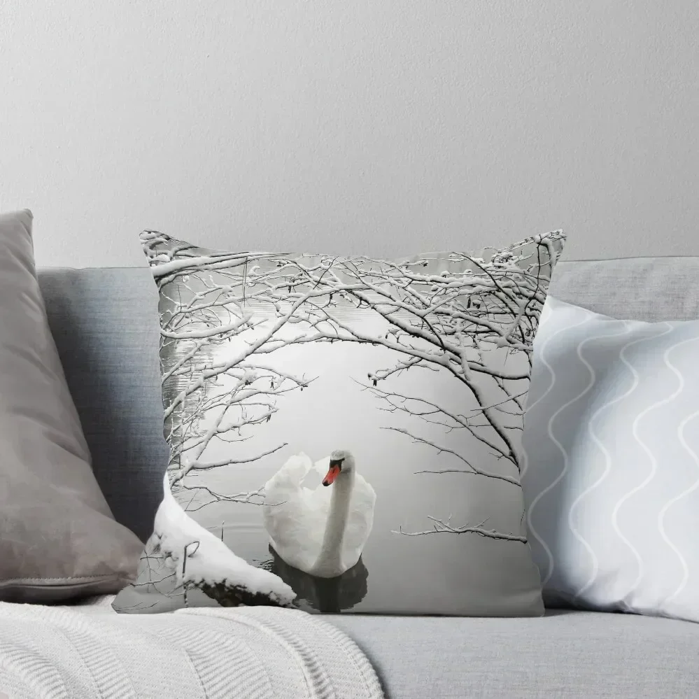 

Winter Swan Throw Pillow Luxury Sofa Cushions Pillows Aesthetic Anime ornamental pillows for living room pillow