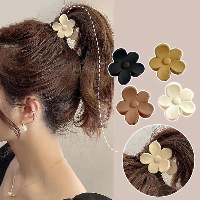 3Pcs/set High Ponytail Clip Hair Claw Fixed Ponytail Artifact Frosted Small Flower Hairpin Headdress for Women Hair Accessories