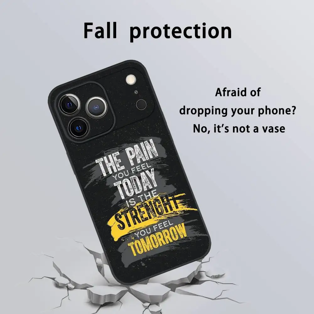 Gym No Pain No Gain Phone Case For iPhone 17 16 15 14 13 12 11 Pro Max Plus Mini Black Frosted Soft Shell Funda - view 6