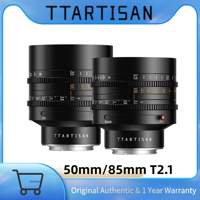 

TTARTISAN 50mm 85mm T2.1 Cine Lens Full Frame Manual Focus Lenses Dual Bokeh Cinematic for Sony E Fuji X Canon RF Leica L