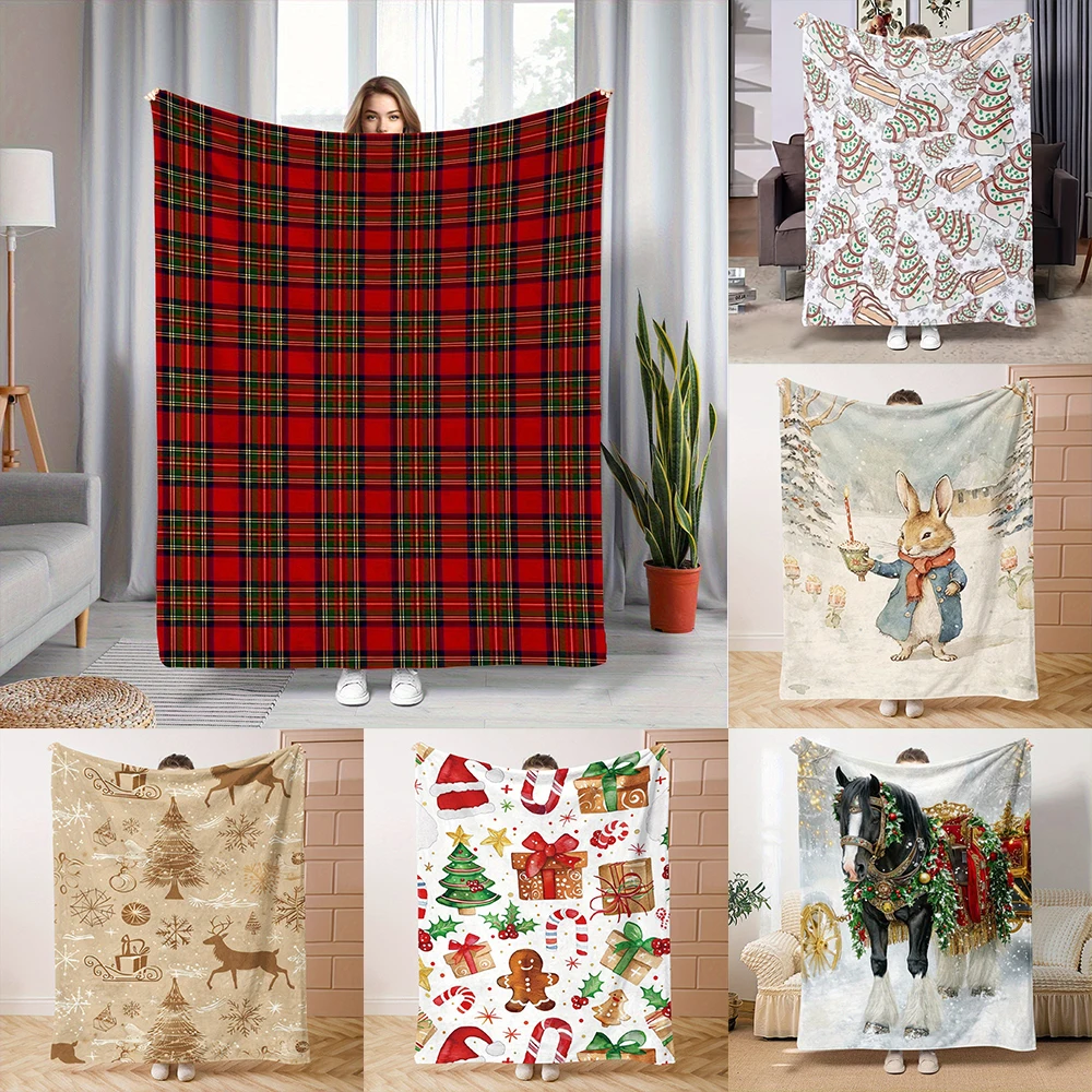 1pc Christmas Blankets for You , Warm flannel blankets for naps, camping, travel and home decoration-perfect holiday gifts.