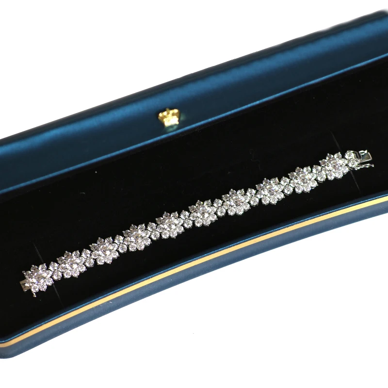 LETMEXC Sunflower Moissanite Diamond 10K Gold Bracelet D Color VVS1 Lab Growth Diamond Bracelet