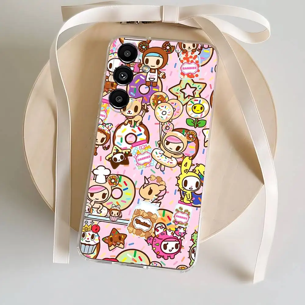 Capa de telefone japonesa t-tokidokis para samsung s24,30,21,22,23,20 fe,lite, pius, ultra,5g, nota, 9,10 capa transparente