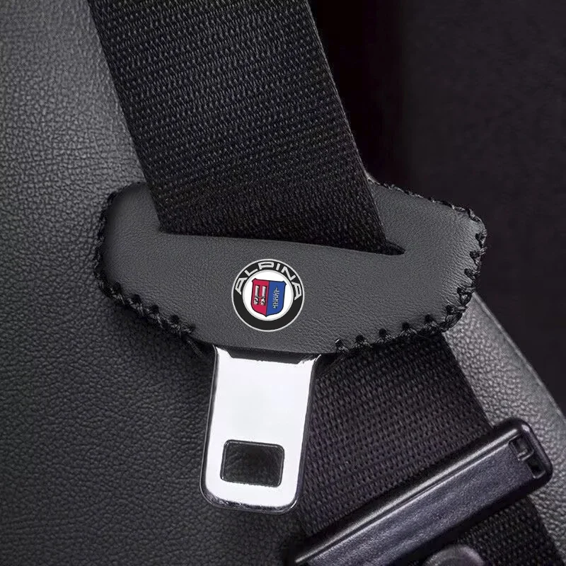2pcs PU Leather Car Seat Belt Buckle Clip Cover Protector Anti-Scratch Case For alpina bmw b3 b4 b5 b6 b7 c2 d3 d4 d5 xd3 xd4