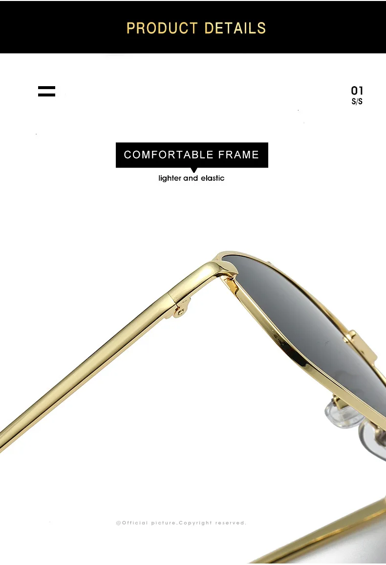 Männer Sonnenbrille Metall Rahmen Quadrat Sonnenbrille Pilot Punk frauen Gläser UV400 Outdoor Fahren Angeln Augenschutz Sonnenbrille – Detail 4
