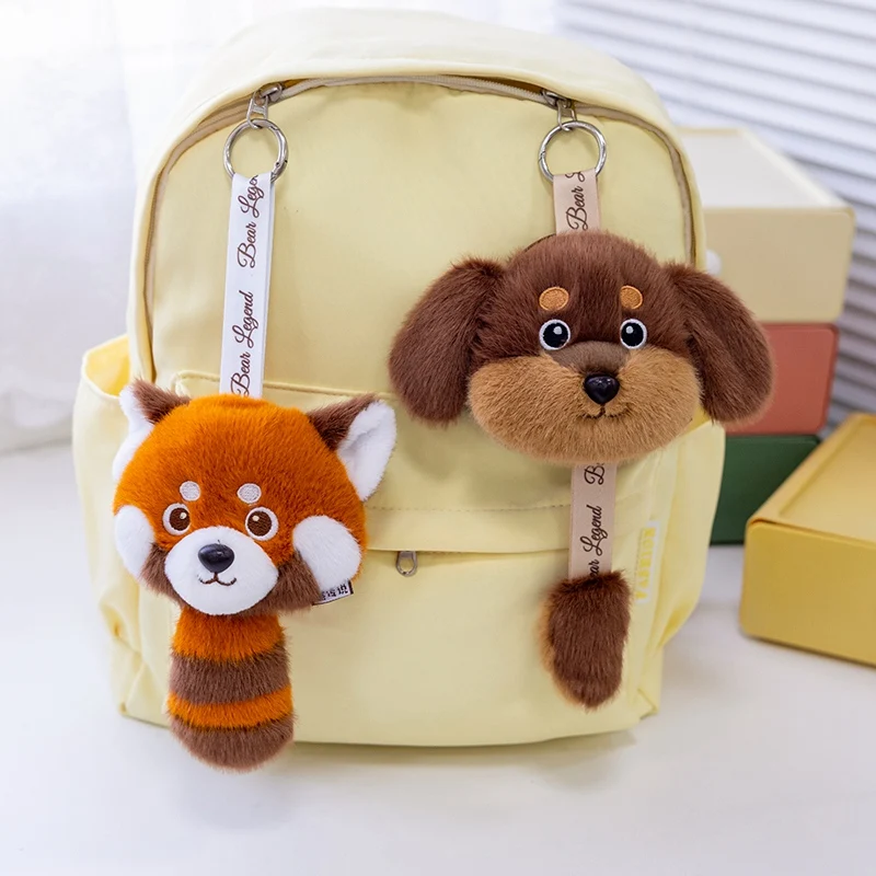 10cm Lovely Raccoon Bear Fox Penguin Dachshund Coin Purse Plush Toys Soft Stuffed Cartoon Animal Plushie Pendant Bag Decoration